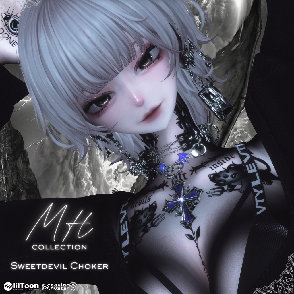【VRC想定/21アバター対応】【MA対応】MH Sweetdevill Choker