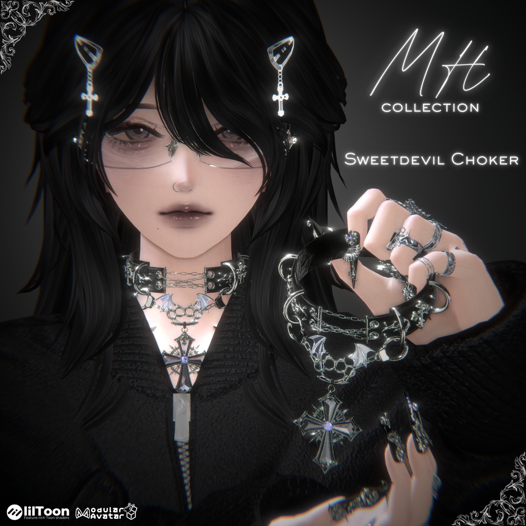 【VRC想定/21アバター対応】【MA対応】MH Sweetdevill Choker