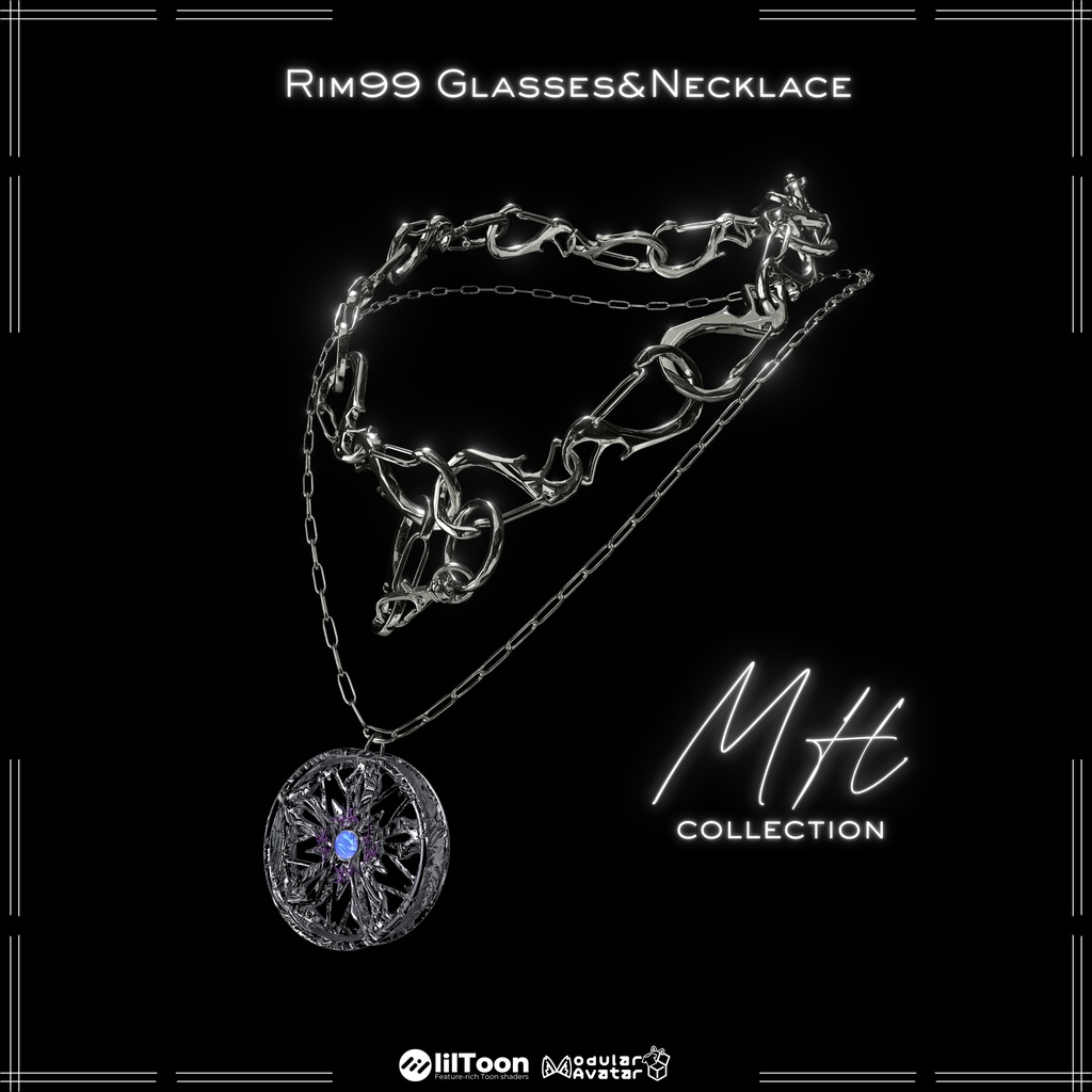 【VRC想定/21アバター対応】【MA対応】MH Rim99 Glasses&Necklace