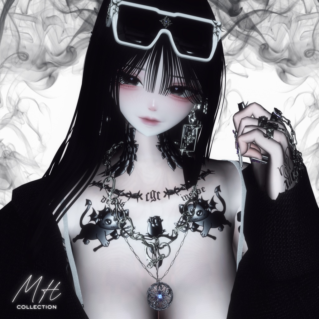【VRC想定/21アバター対応】【MA対応】MH Rim99 Glasses&Necklace