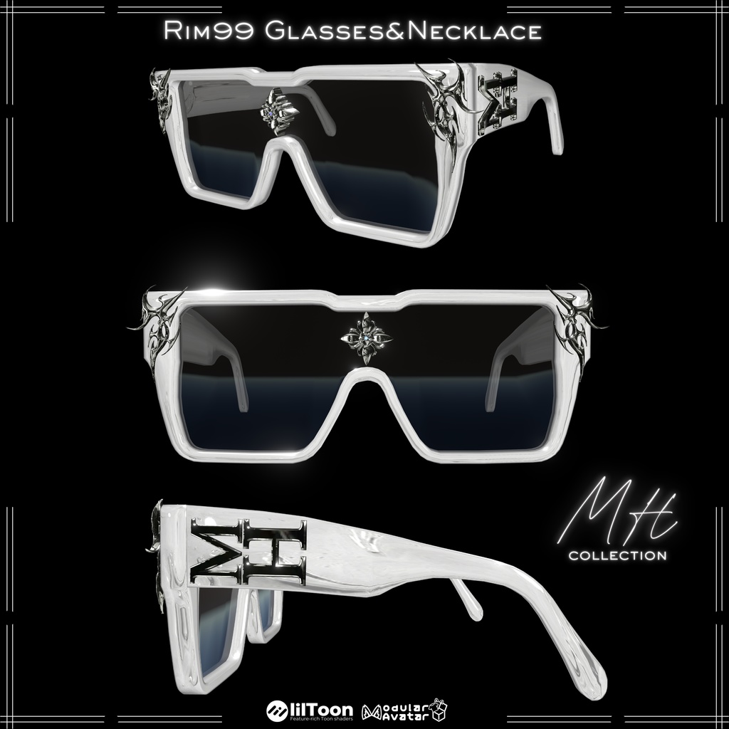 【VRC想定/21アバター対応】【MA対応】MH Rim99 Glasses&Necklace