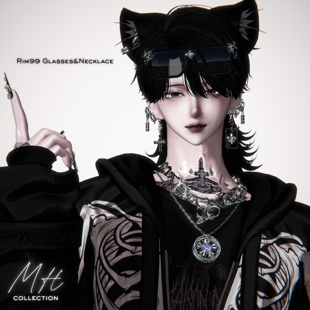 【VRC想定/21アバター対応】【MA対応】MH Rim99 Glasses&Necklace