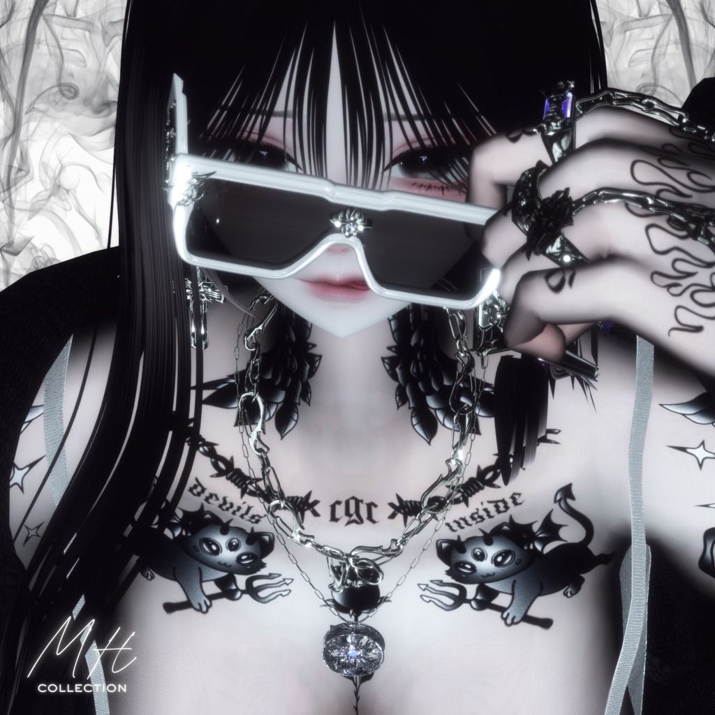 【VRC想定/21アバター対応】【MA対応】MH Rim99 Glasses&Necklace