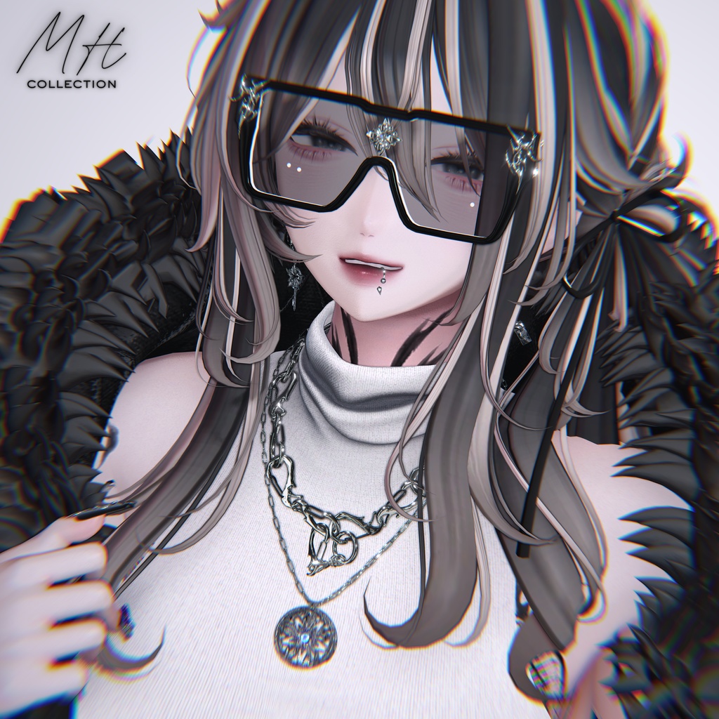 【VRC想定/21アバター対応】【MA対応】MH Rim99 Glasses&Necklace