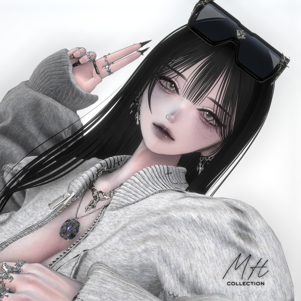 【VRC想定/21アバター対応】【MA対応】MH Rim99 Glasses&Necklace