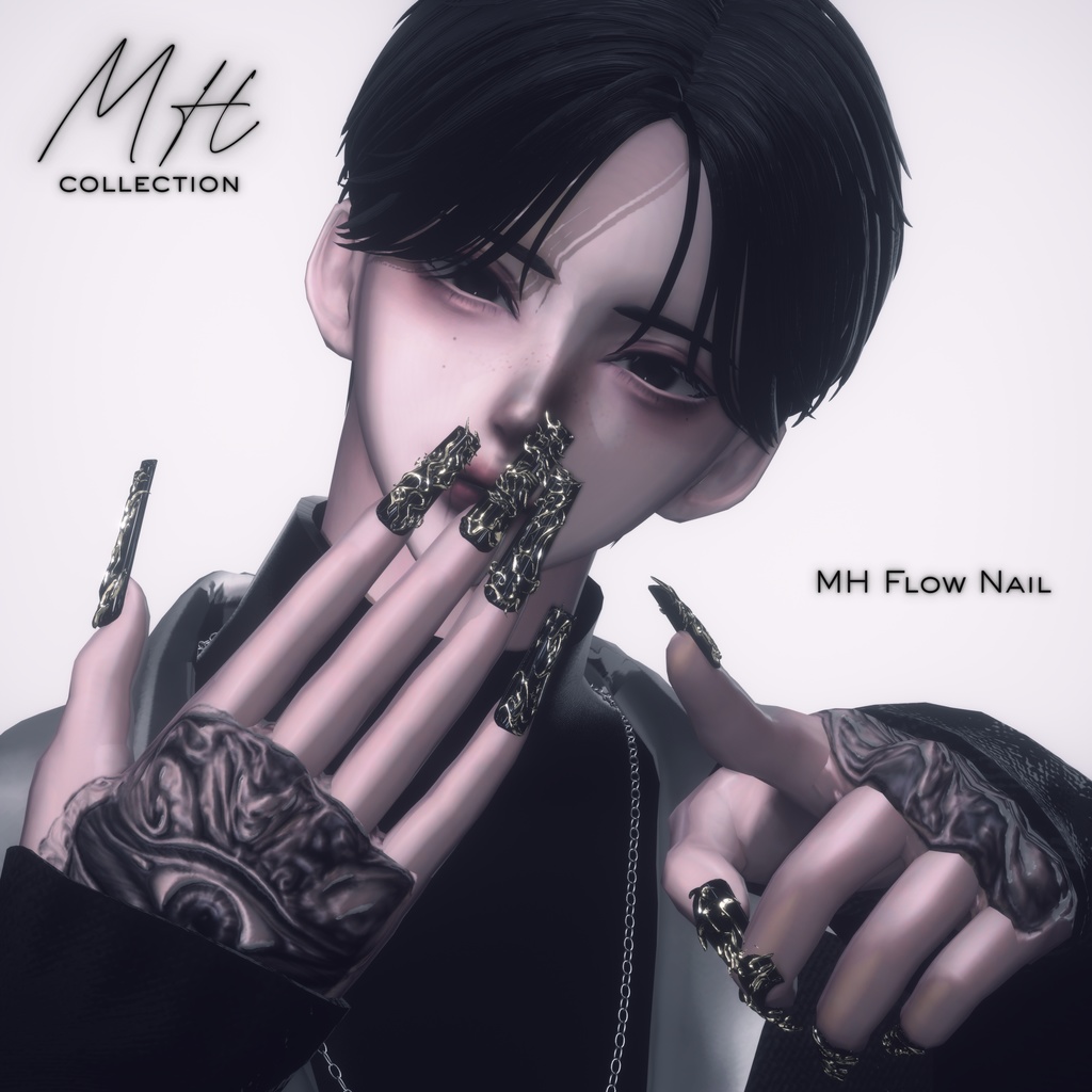 【VRC想定/21アバター対応】【MA対応】MH Flow Nail