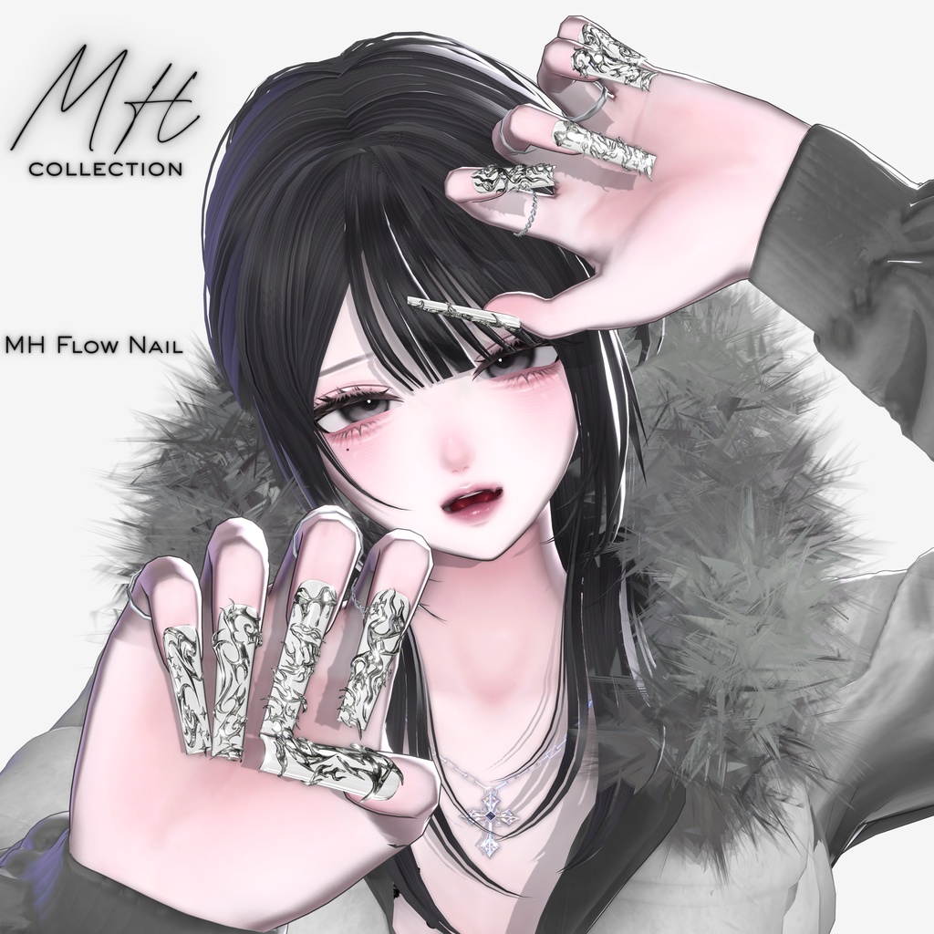 【VRC想定/21アバター対応】【MA対応】MH Flow Nail
