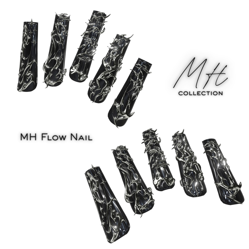【VRC想定/21アバター対応】【MA対応】MH Flow Nail