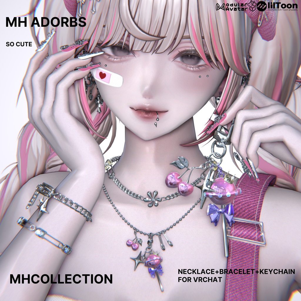 【VRC想定/22アバター対応】【MA対応】MH Adorbs Necklace+Bracelet+Keychain