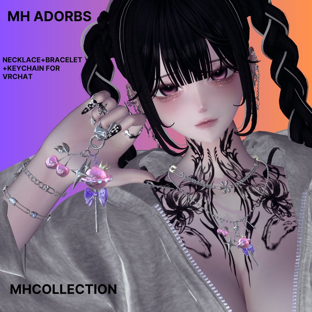 【VRC想定/22アバター対応】【MA対応】MH Adorbs Necklace+Bracelet+Keychain