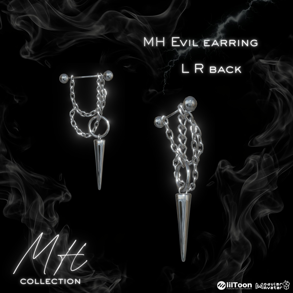 【VRC想定/19アバター対応】【MA対応】MH Evil EarRing
