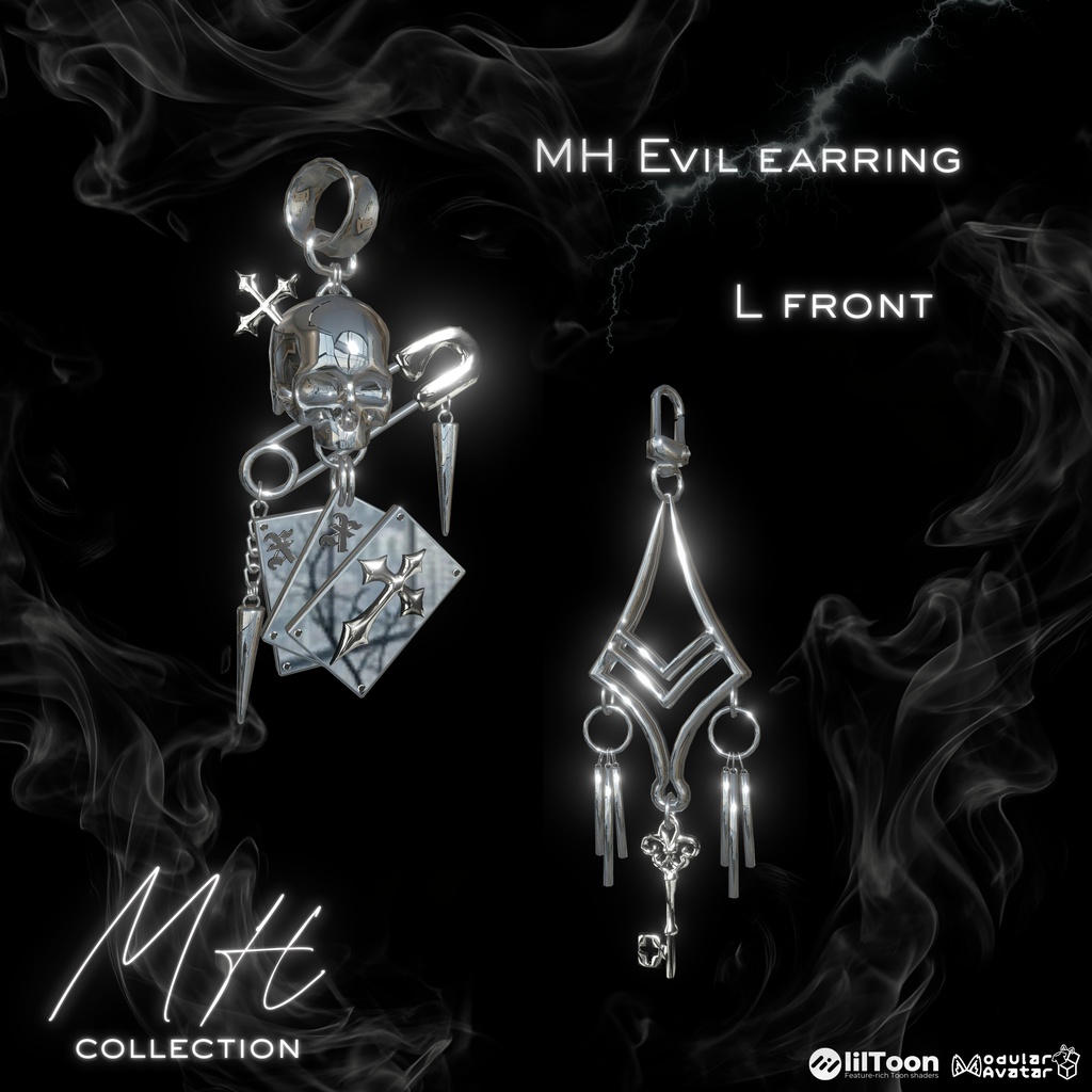 【VRC想定/19アバター対応】【MA対応】MH Evil EarRing