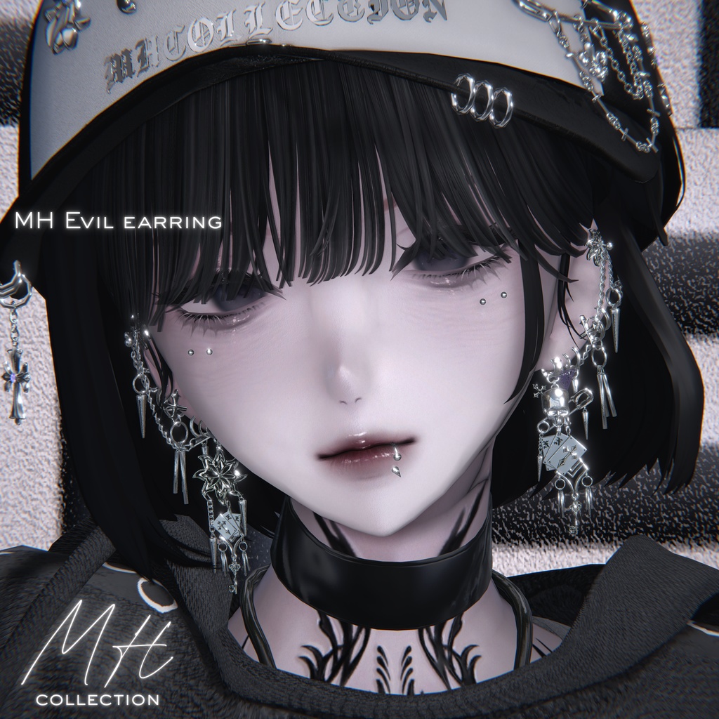 【VRC想定/19アバター対応】【MA対応】MH Evil EarRing