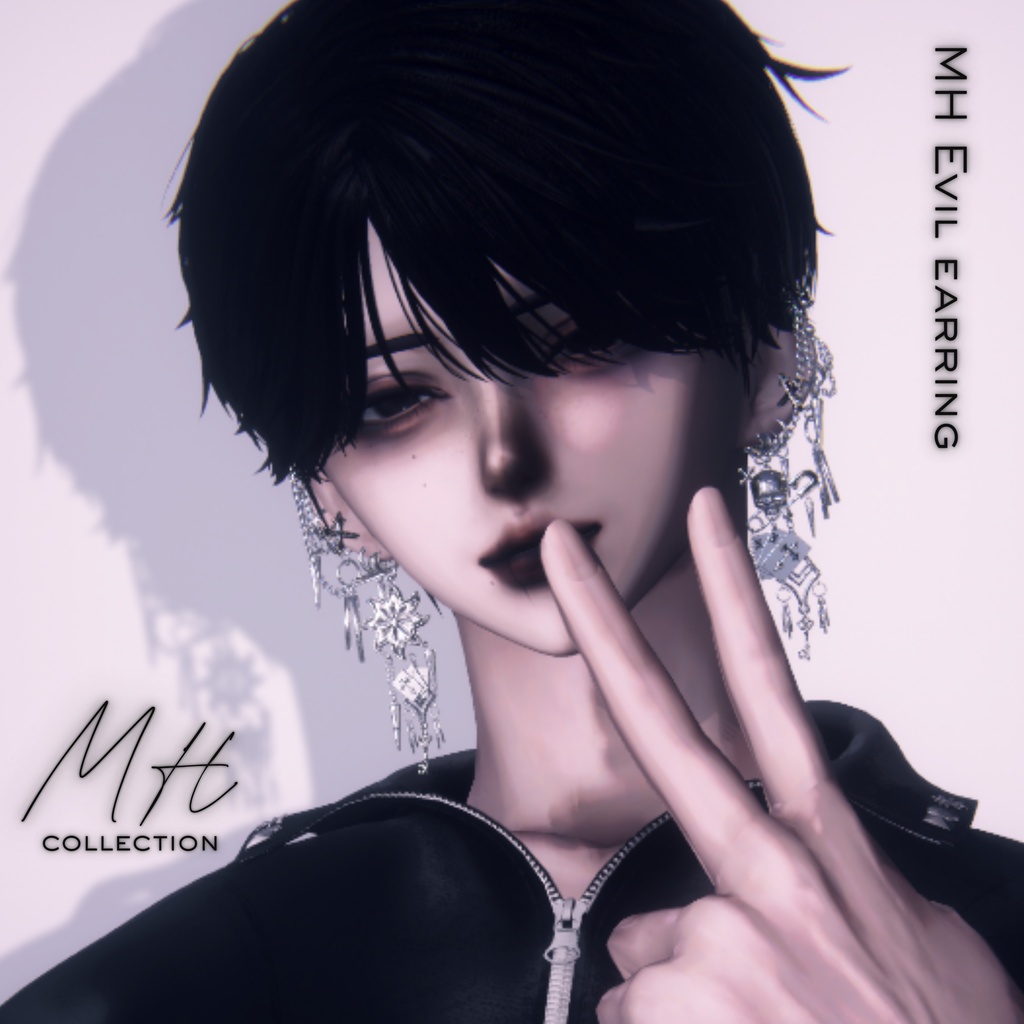 【VRC想定/19アバター対応】【MA対応】MH Evil EarRing