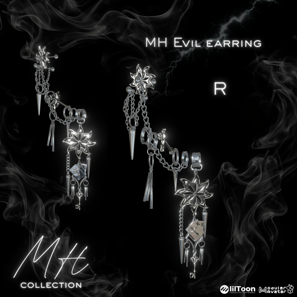 【VRC想定/19アバター対応】【MA対応】MH Evil EarRing