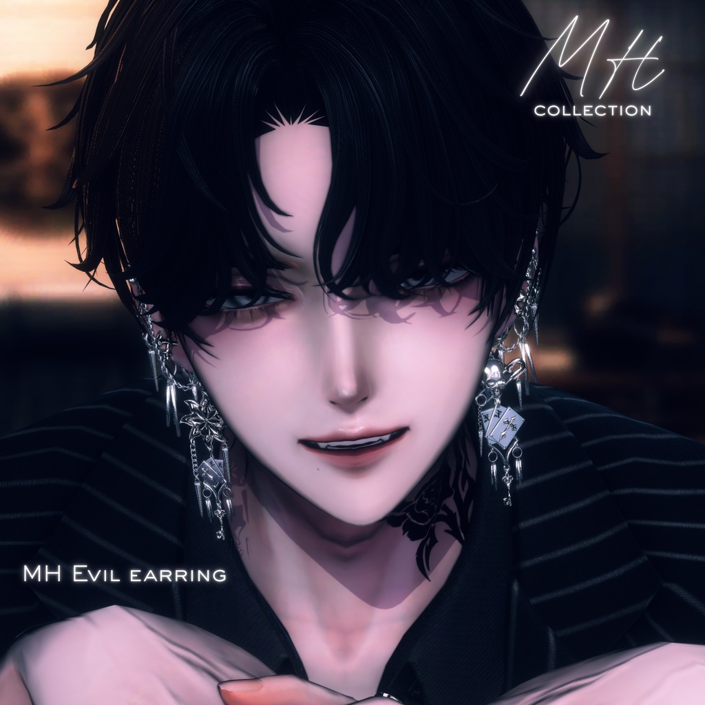 【VRC想定/19アバター対応】【MA対応】MH Evil EarRing