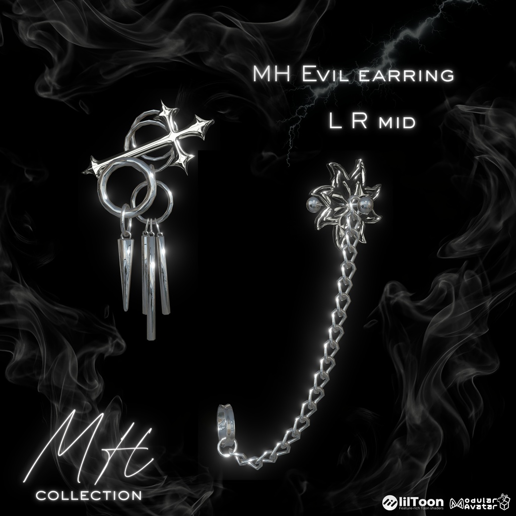 【VRC想定/19アバター対応】【MA対応】MH Evil EarRing