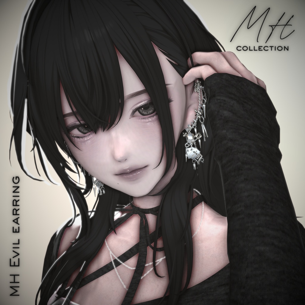 【VRC想定/19アバター対応】【MA対応】MH Evil EarRing