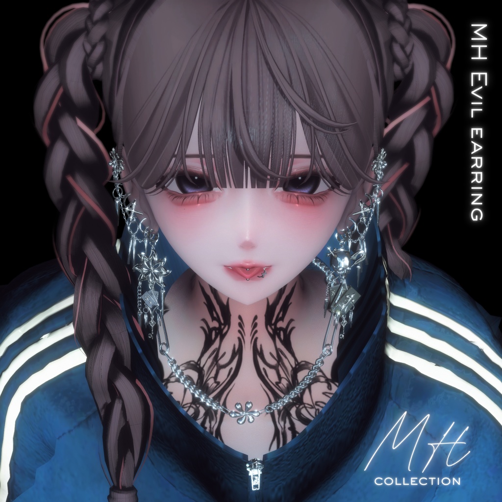 【VRC想定/19アバター対応】【MA対応】MH Evil EarRing