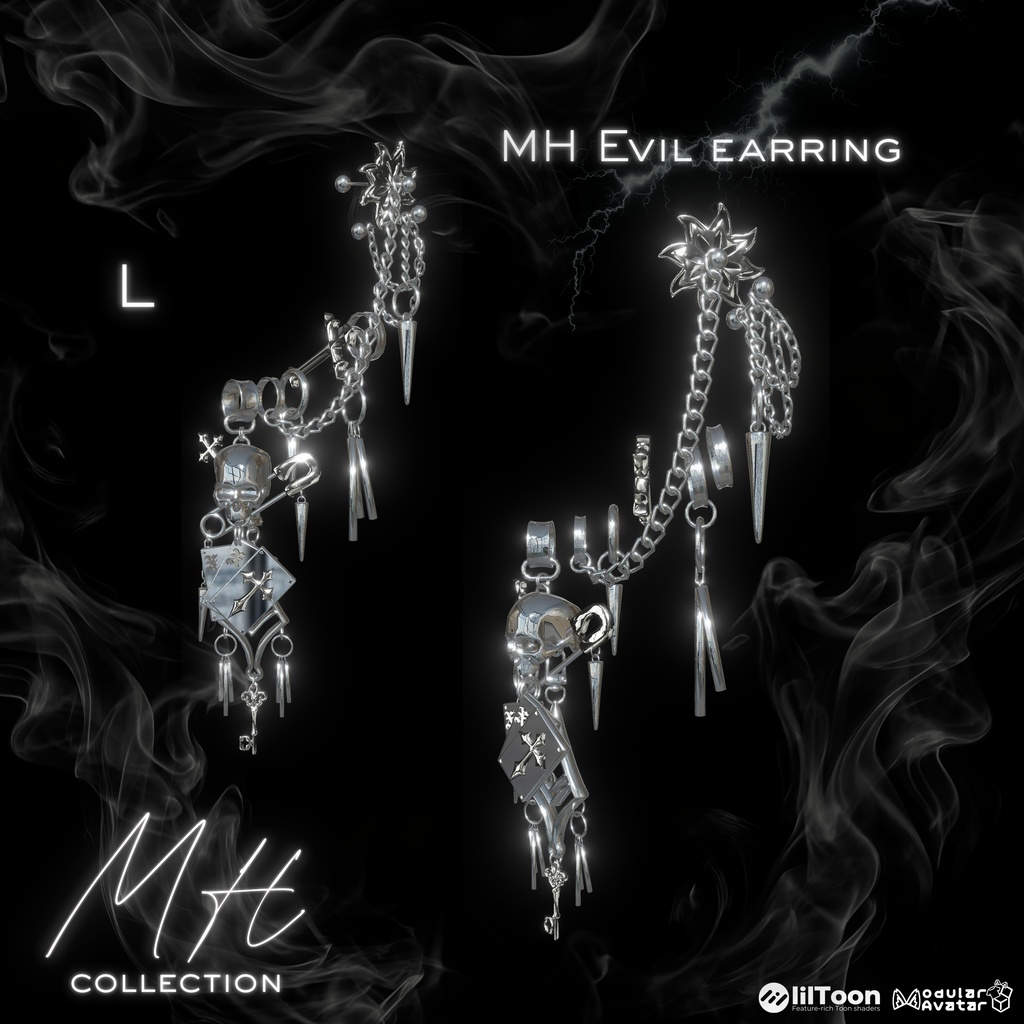 【VRC想定/19アバター対応】【MA対応】MH Evil EarRing