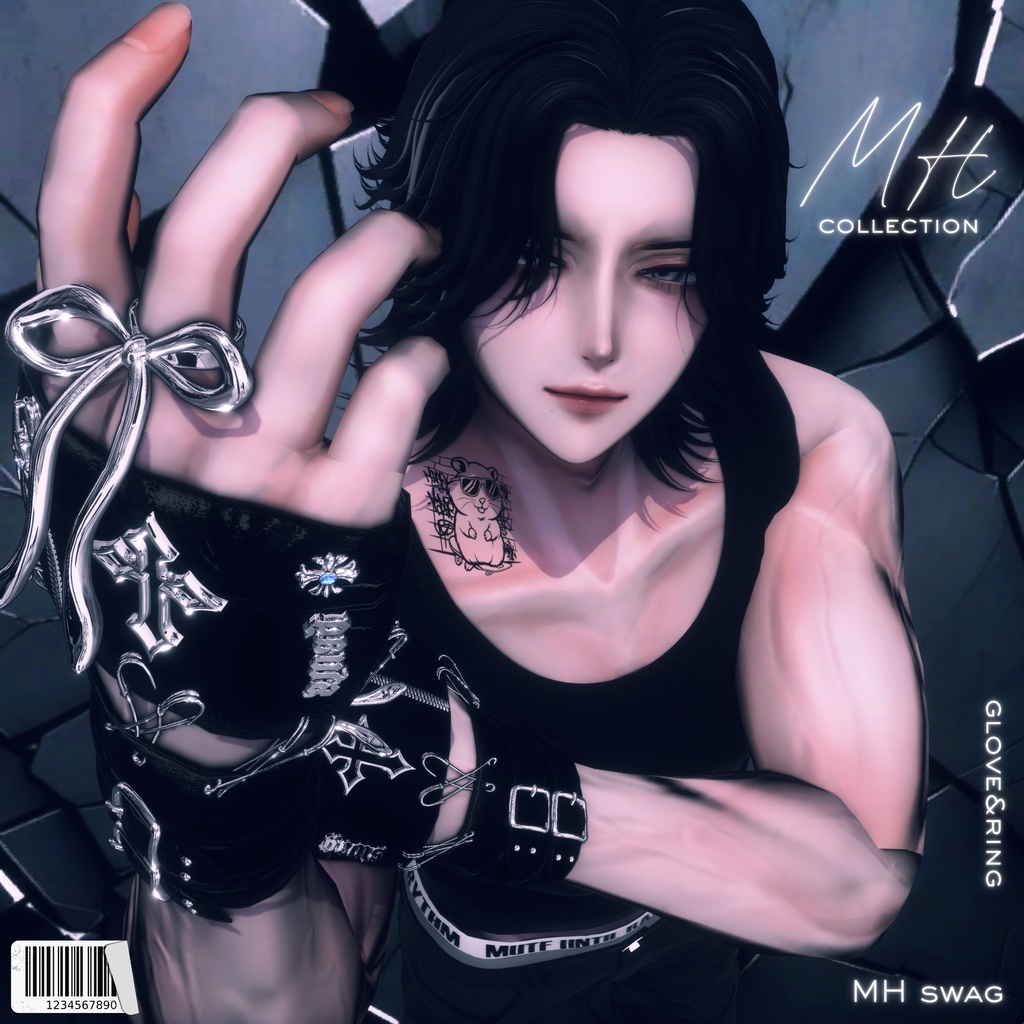 【VRC想定/16アバター対応】【MA対応】MH swag glove&ring