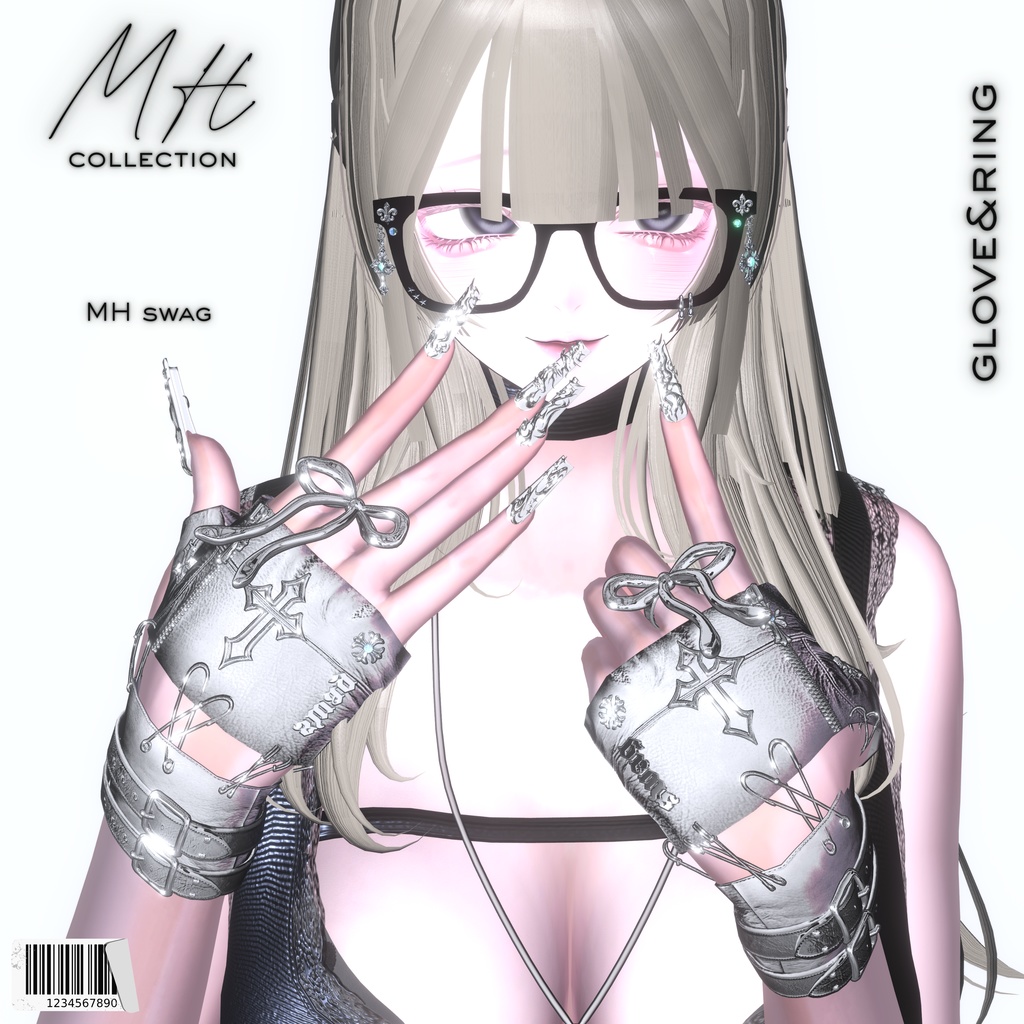 【VRC想定/16アバター対応】【MA対応】MH swag glove&ring