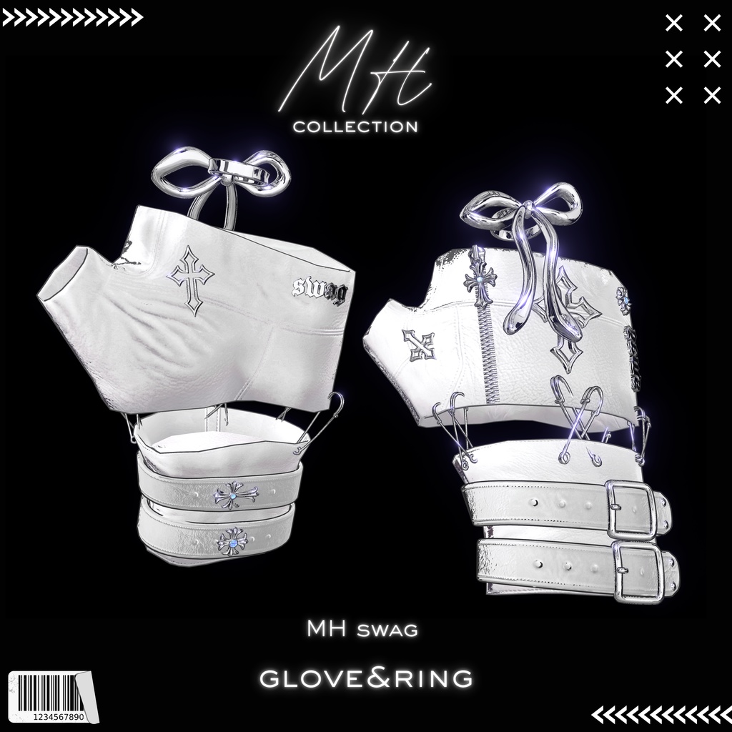 【VRC想定/16アバター対応】【MA対応】MH swag glove&ring