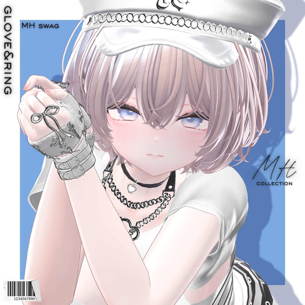 【VRC想定/16アバター対応】【MA対応】MH swag glove&ring