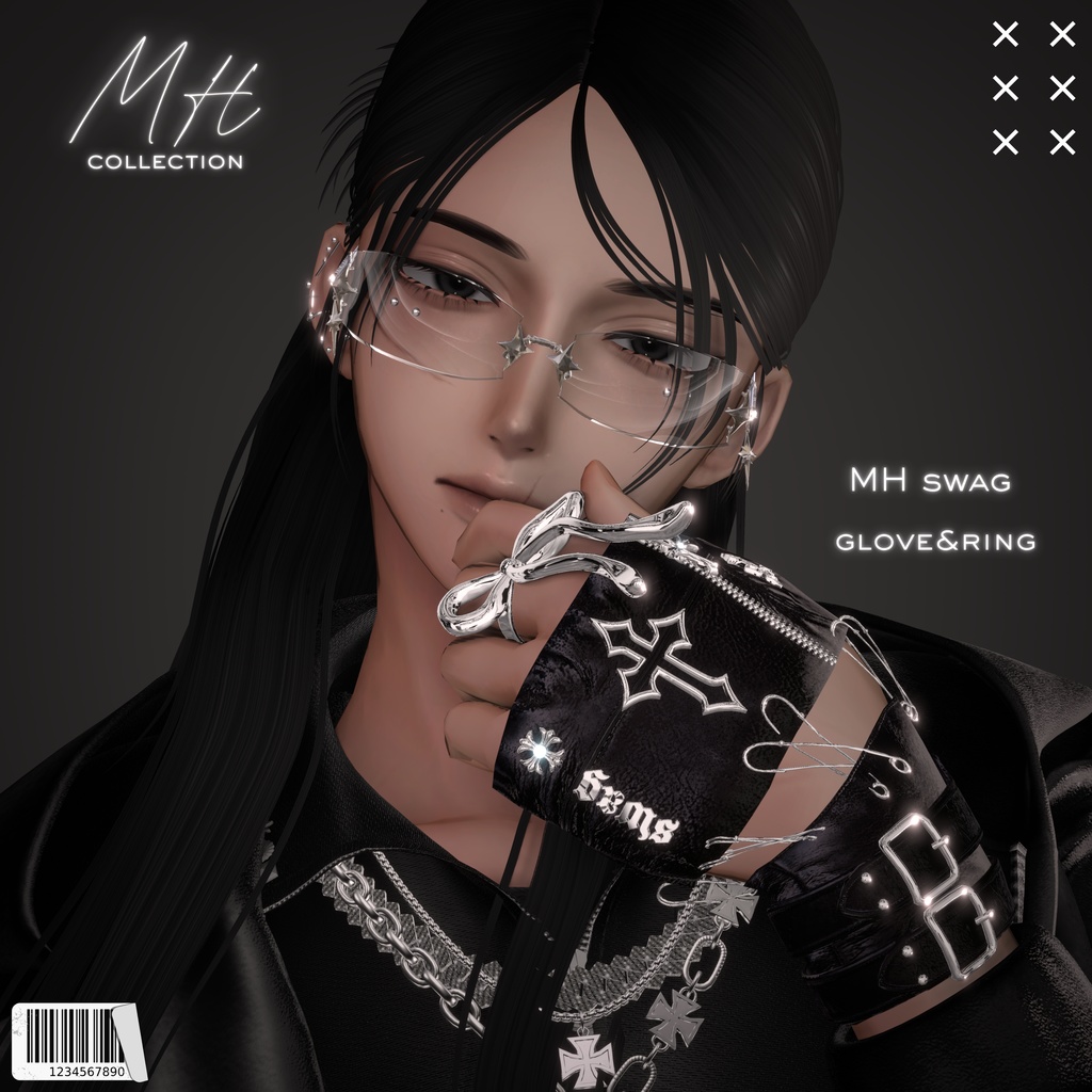 【VRC想定/16アバター対応】【MA対応】MH swag glove&ring