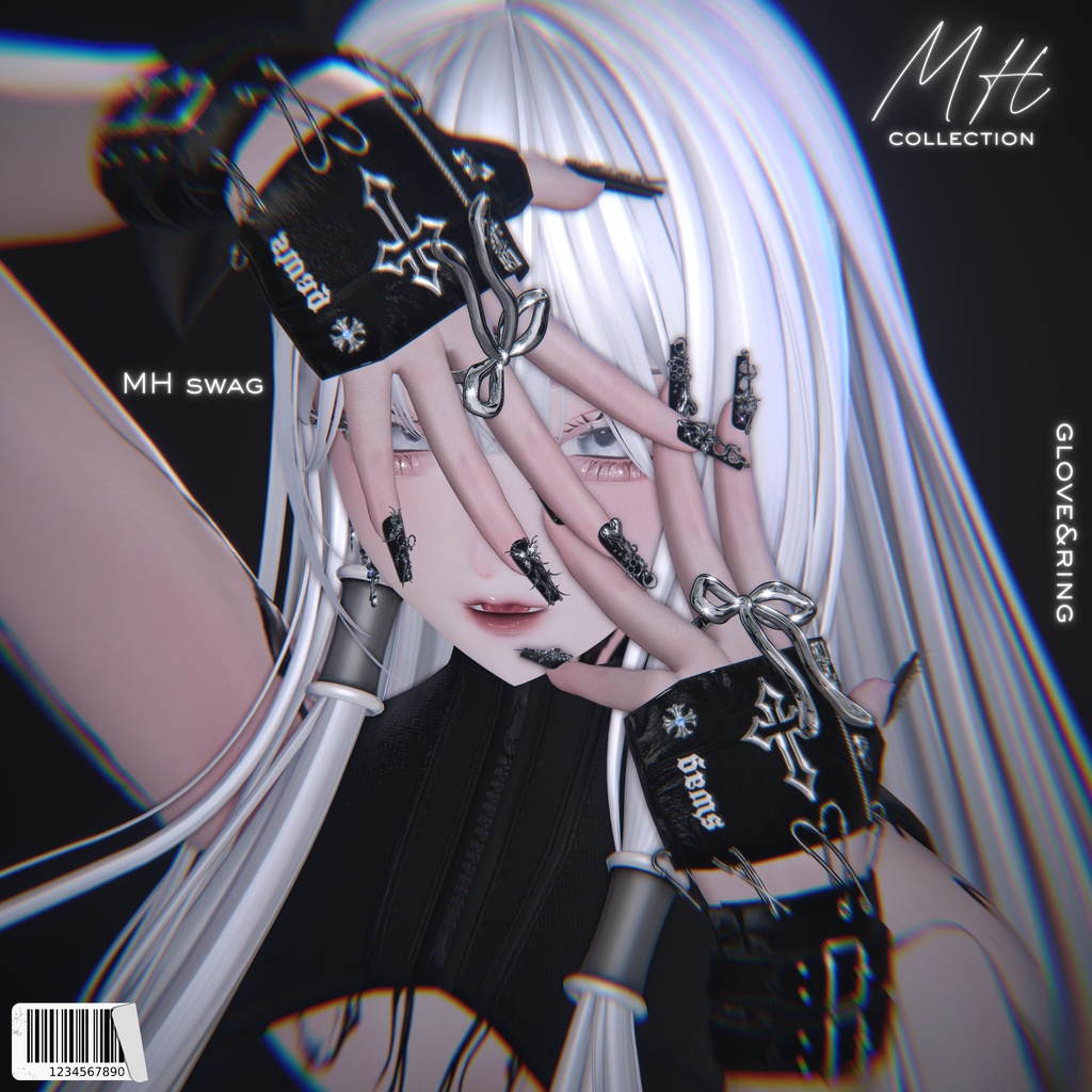 【VRC想定/16アバター対応】【MA対応】MH swag glove&ring