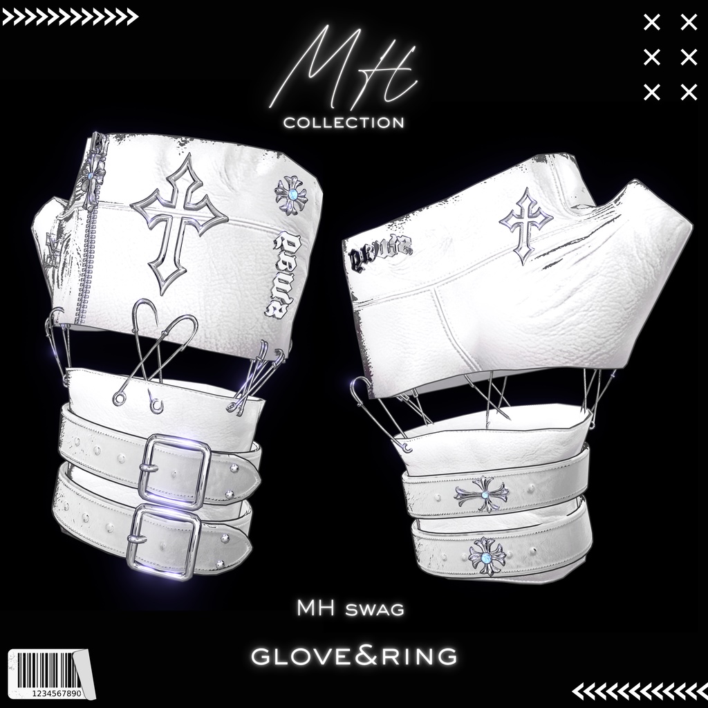 【VRC想定/16アバター対応】【MA対応】MH swag glove&ring
