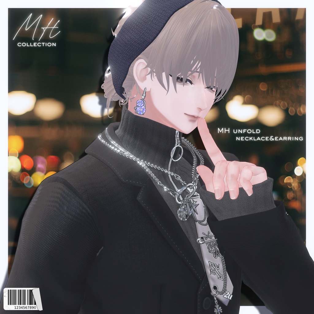 【VRC想定/19アバター対応】【MA対応】MH unfold Necklace&Earring