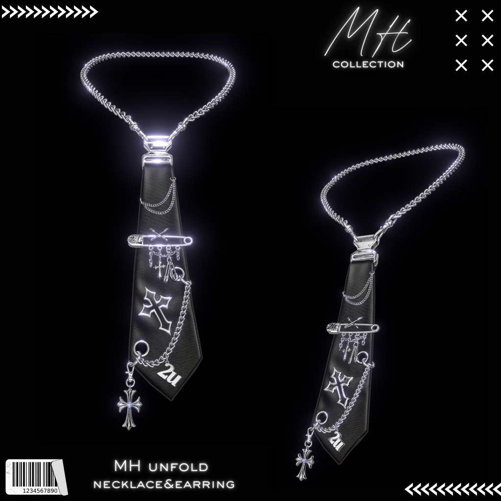 【VRC想定/19アバター対応】【MA対応】MH unfold Necklace&Earring