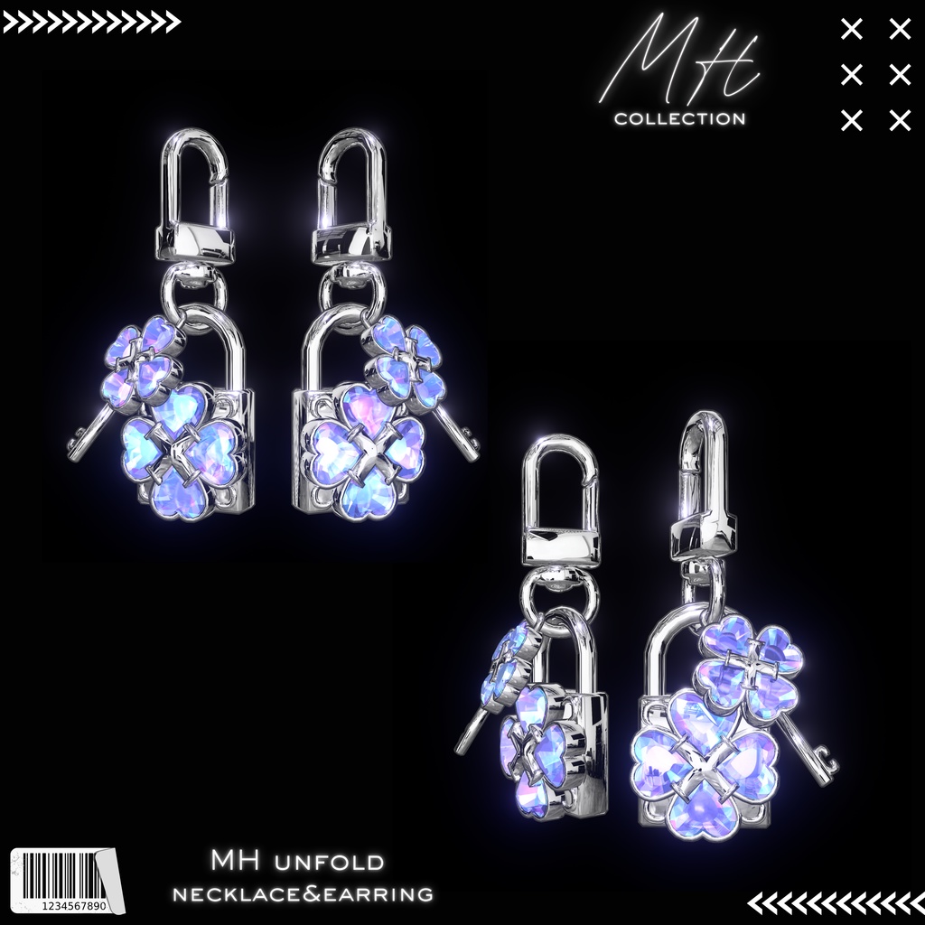 【VRC想定/19アバター対応】【MA対応】MH unfold Necklace&Earring