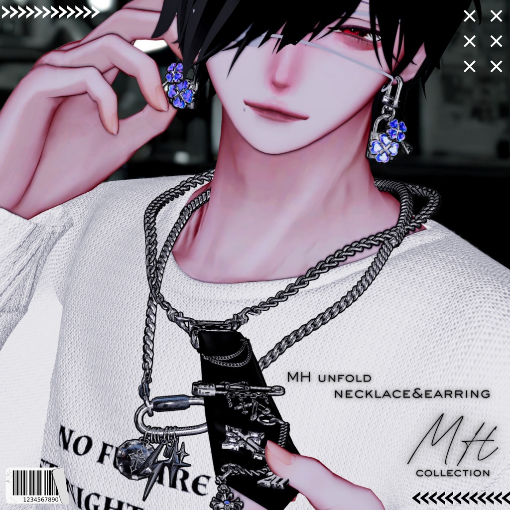 【VRC想定/19アバター対応】【MA対応】MH unfold Necklace&Earring