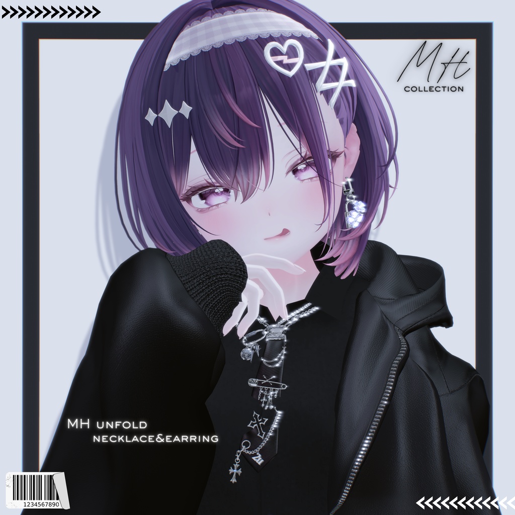【VRC想定/19アバター対応】【MA対応】MH unfold Necklace&Earring