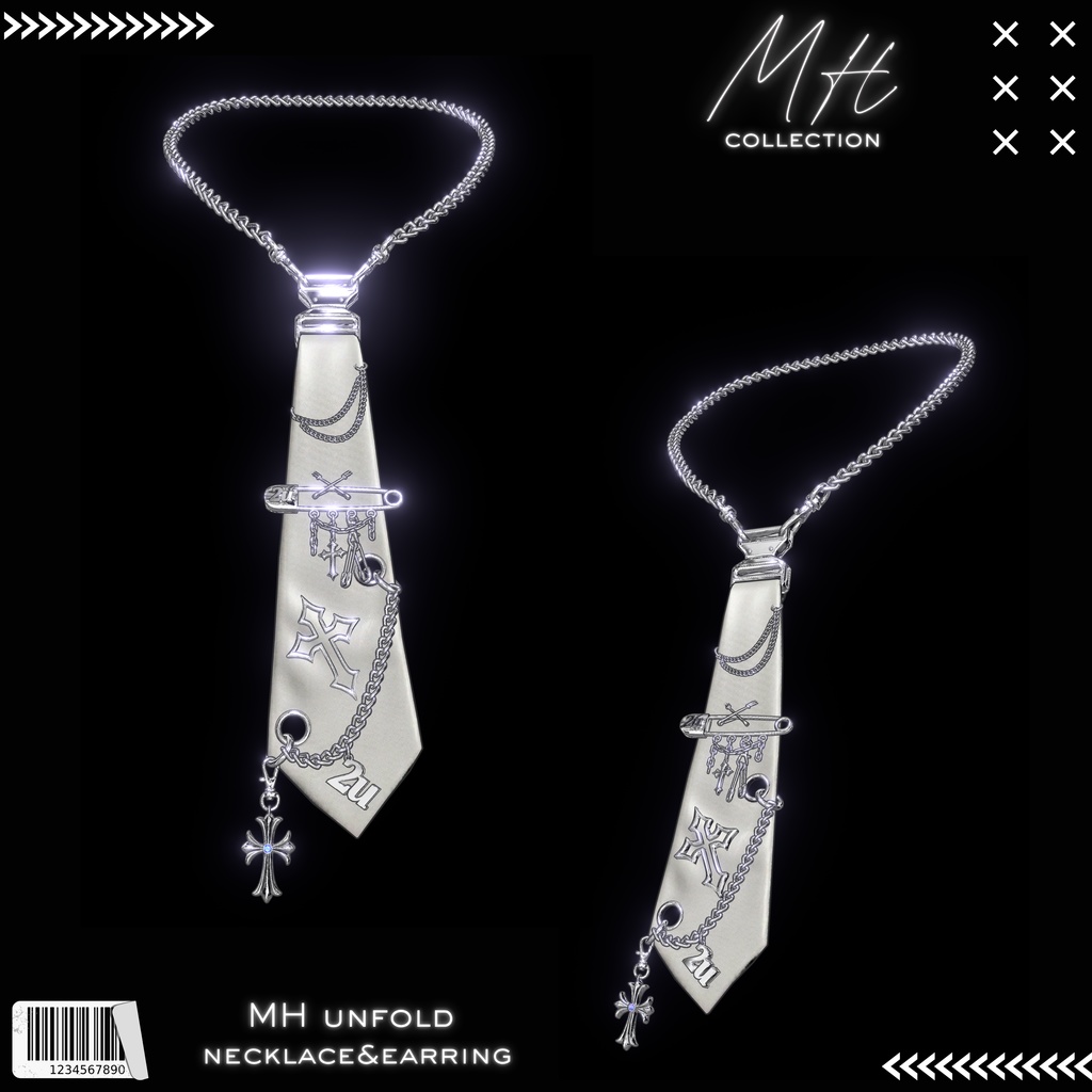 【VRC想定/19アバター対応】【MA対応】MH unfold Necklace&Earring