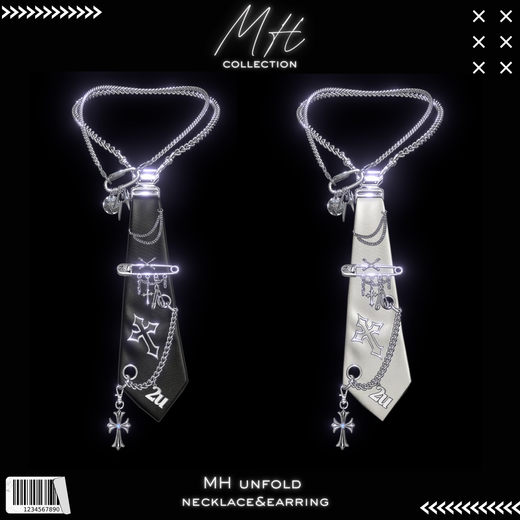 【VRC想定/19アバター対応】【MA対応】MH unfold Necklace&Earring