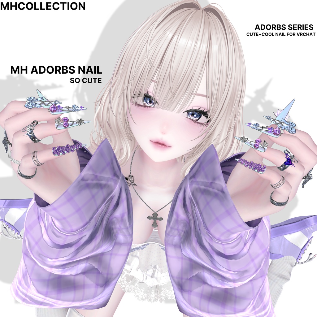 【VRC想定/23アバター対応】【MA対応】MH Adorbs Nail