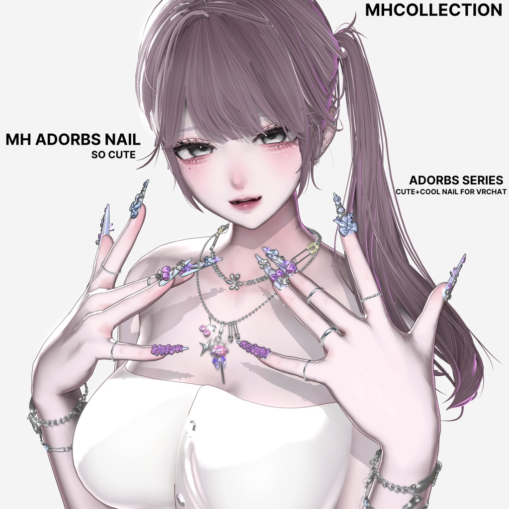 【VRC想定/23アバター対応】【MA対応】MH Adorbs Nail