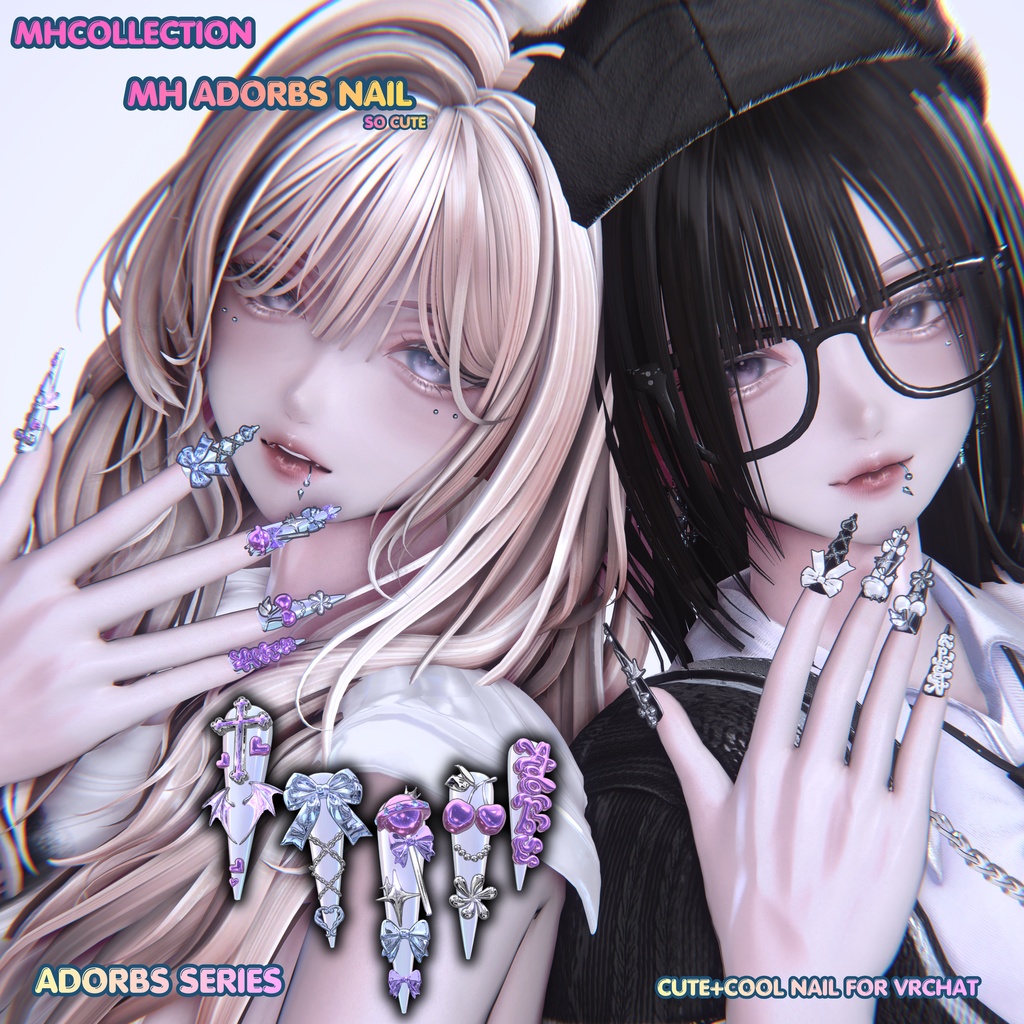 【VRC想定/23アバター対応】【MA対応】MH Adorbs Nail