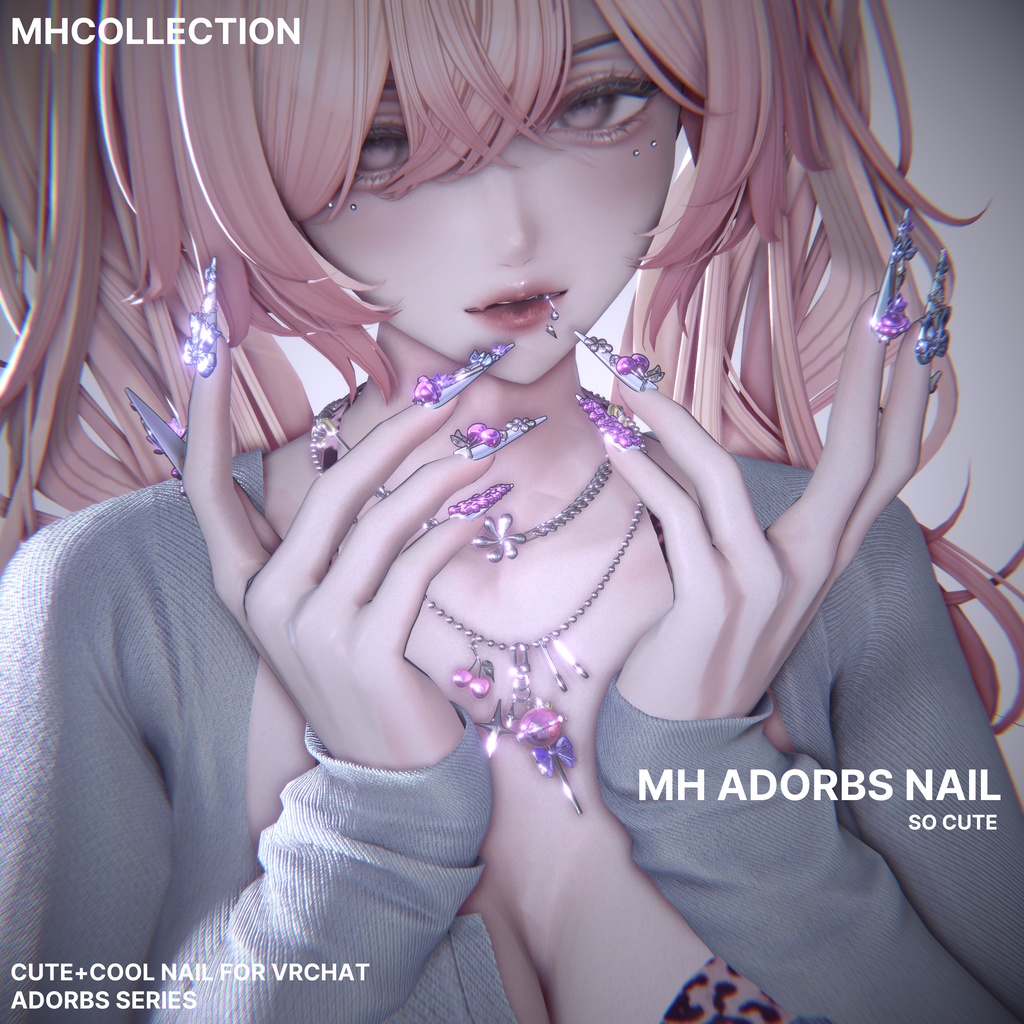 【VRC想定/23アバター対応】【MA対応】MH Adorbs Nail