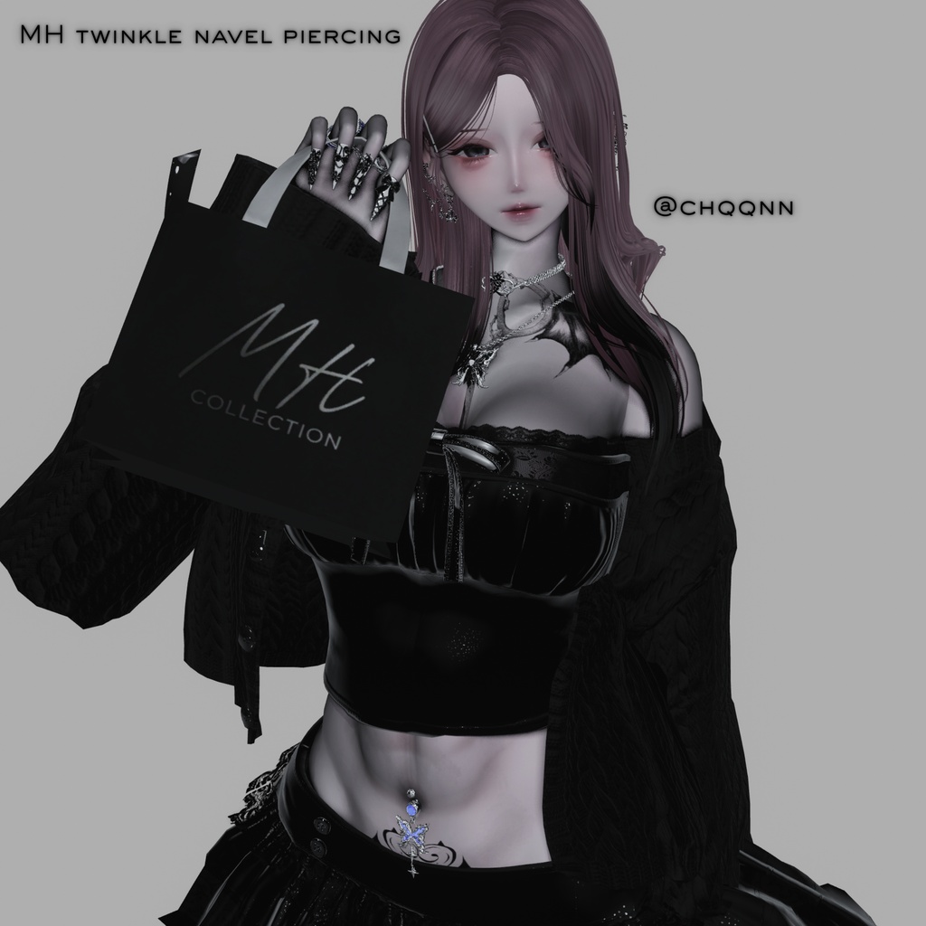 【VRC想定/19アバター対応】【MA対応】MH twinkle navel pierching