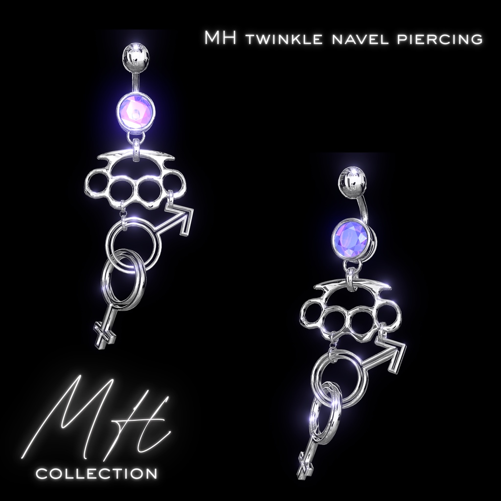 【VRC想定/19アバター対応】【MA対応】MH twinkle navel pierching