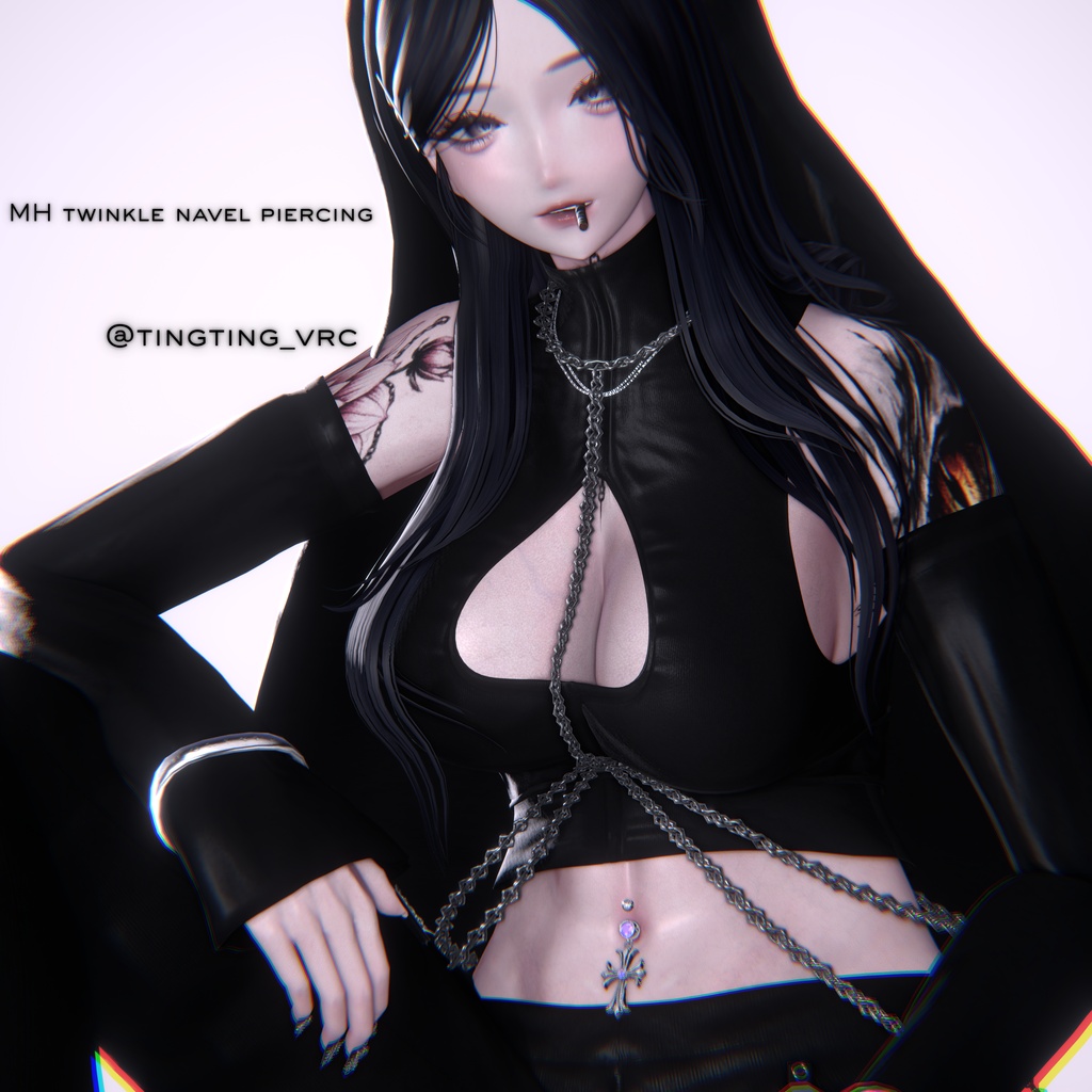 【VRC想定/19アバター対応】【MA対応】MH twinkle navel pierching
