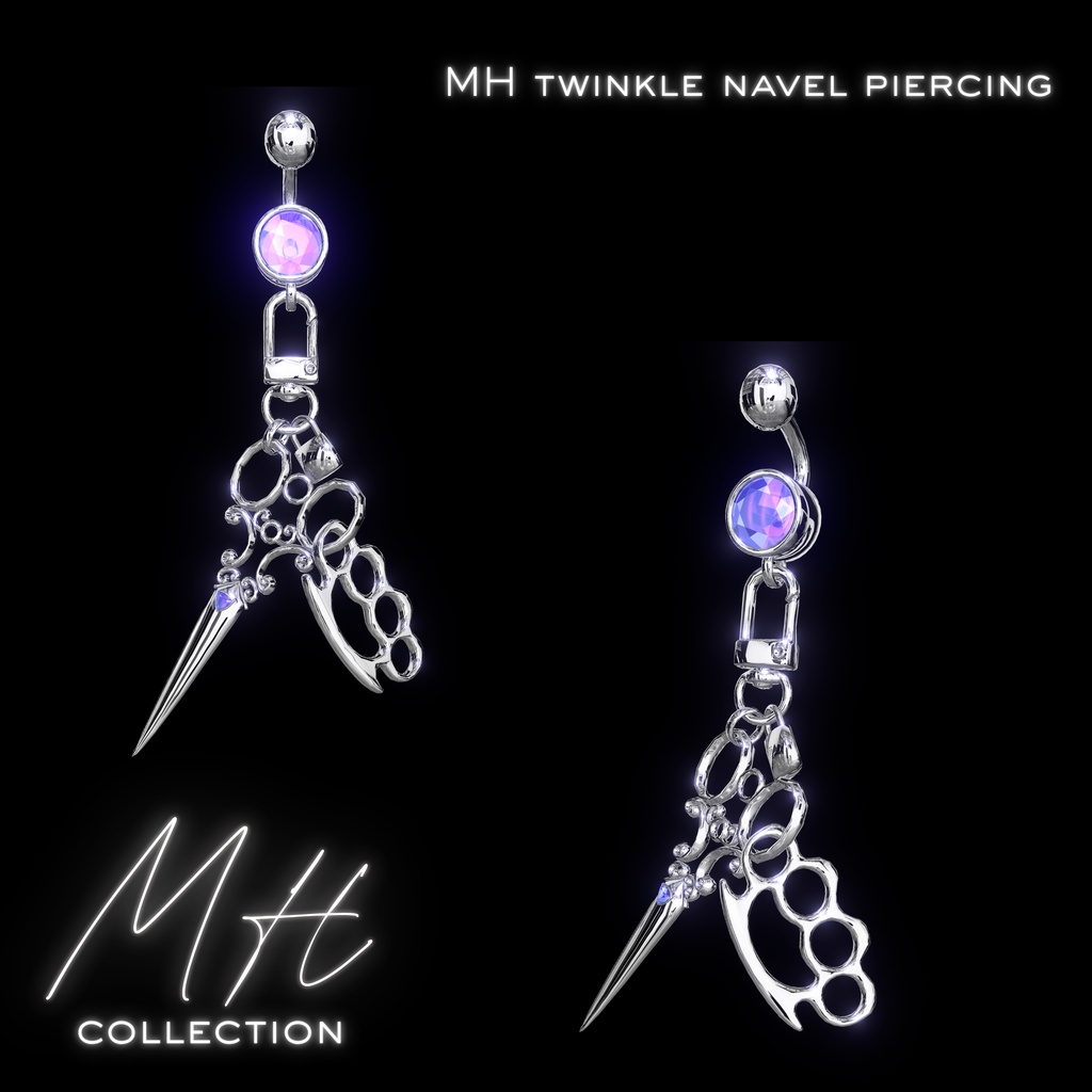 【VRC想定/19アバター対応】【MA対応】MH twinkle navel pierching