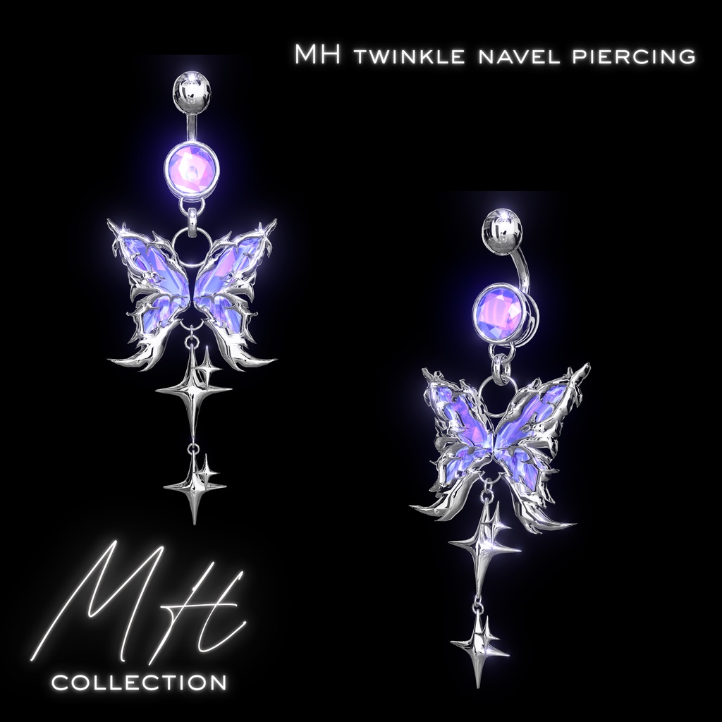 【VRC想定/19アバター対応】【MA対応】MH twinkle navel pierching