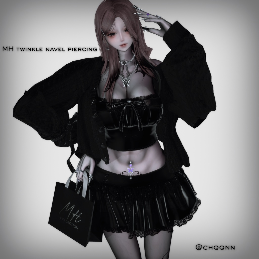【VRC想定/19アバター対応】【MA対応】MH twinkle navel pierching