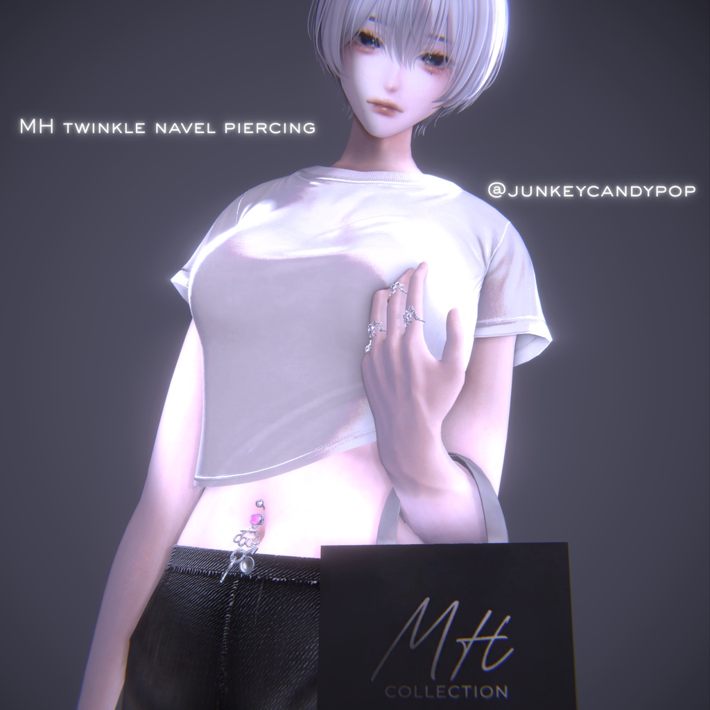 【VRC想定/19アバター対応】【MA対応】MH twinkle navel pierching