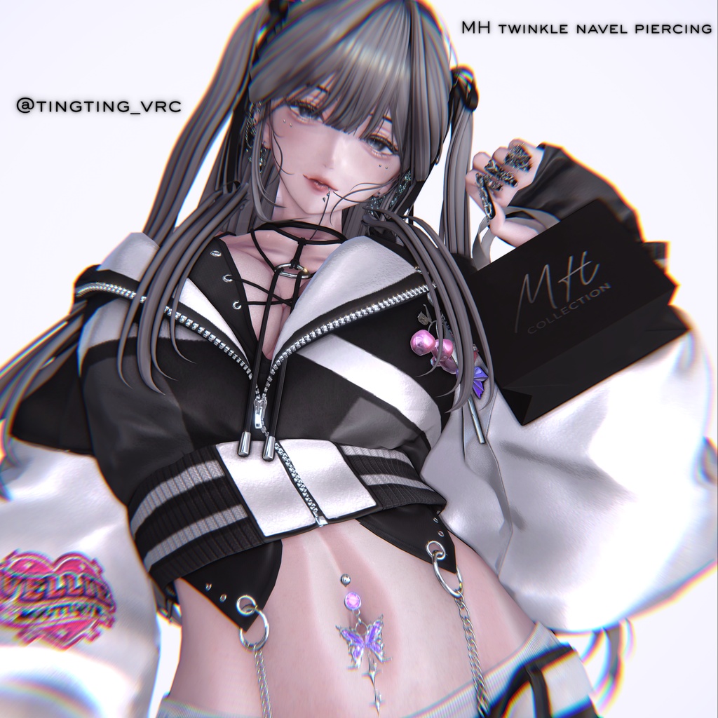 【VRC想定/19アバター対応】【MA対応】MH twinkle navel pierching